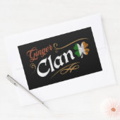 Ginger Clan Irish Heritage Shamrock Vintage Rechthoekige Sticker (Envelop)