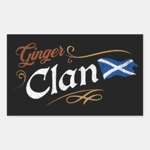 Ginger Clan Schotse Vlag Grappige Roodharige Erfgo Rechthoekige Sticker