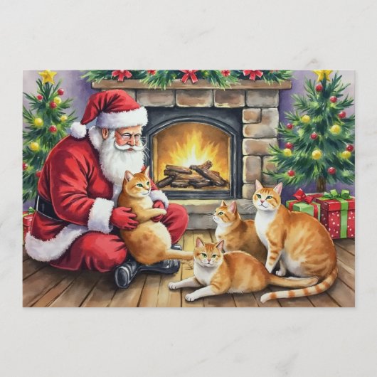 Ginger Coloured Cats Christmas Kaart (Voorkant)