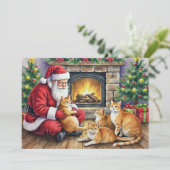 Ginger Coloured Cats Christmas Kaart (Staand voorkant)