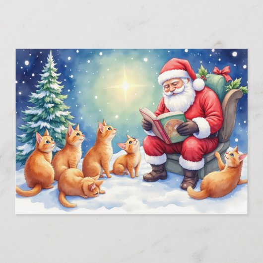 Ginger Coloured Cats Christmas Kaart (Voorkant)