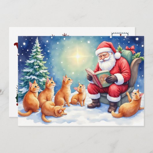 Ginger Coloured Cats Christmas Kaart (Voorkant / Achterkant)