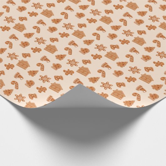 Ginger Cookie Pattern Gift Wrapping Paper Cadeaupapier (Hoek)
