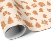 Ginger Cookie Pattern Gift Wrapping Paper Cadeaupapier (Rol Hoek)