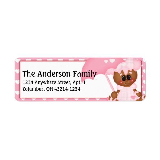 Ginger Cookie Valentijnsdag Adresetiketten d7 Etiket (Voorkant)