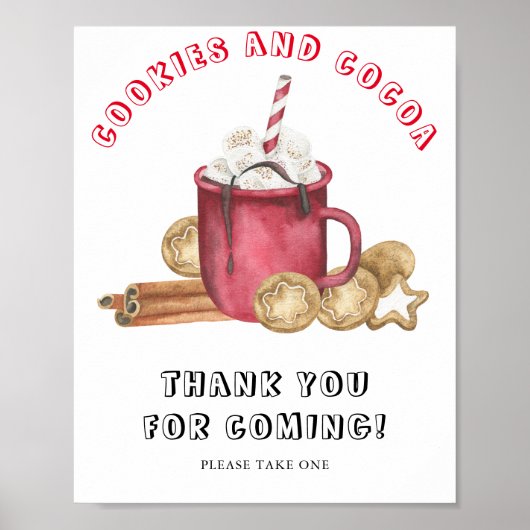 Ginger COOKIES MET COCOA - Bedankt voor uw komst Poster (Voorkant)