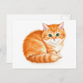 Ginger Cuddly Kitten Briefkaart (Voorkant / Achterkant)