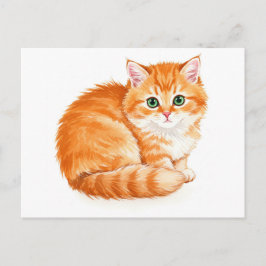Ginger Cuddly Kitten Briefkaart