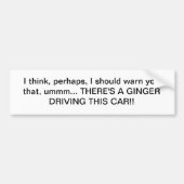 Ginger Drivers Bumpersticker (Voorkant)