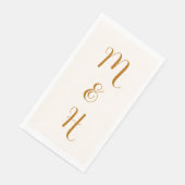 Ginger Elegante Trouwinitiëlen | Ivoorkleurig Servet (Hoek)