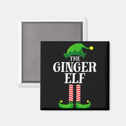 Ginger Elf Matching Family Group Christmas Party P Magneet (Voorkant / Achterkant)