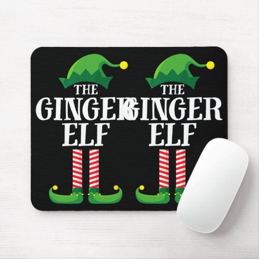 Ginger Elf Matching Family Group kerstparty P Muismat (Met muis)