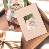 Ginger en Cream Tabby Kat in Rode Wagon Verjaardag Kaart