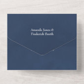 Ginger en Navy Bloemen Bruiloft All In One Uitnodiging (Achterkant)