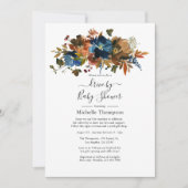 Ginger en Navy Bloemendrive-by Shower Kaart (Voorkant)