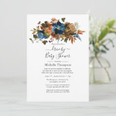 Ginger en Navy Bloemendrive-by Shower Kaart (Staand voorkant)