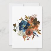 Ginger- en Navy Floral-drive van een douwer Kaart (Achterkant)