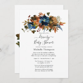 Ginger- en Navy Floral-drive van een douwer Kaart