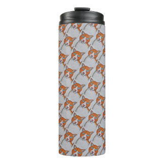 Ginger en witte kat thermische tumbler thermosbeker