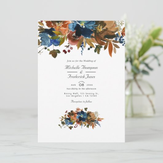 Ginger- en zeemacht-code RSVP-huwelijk Kaart (Staand voorkant)