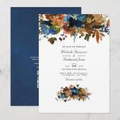 Ginger- en zeemacht-code RSVP-huwelijk Kaart (Voorkant / Achterkant)