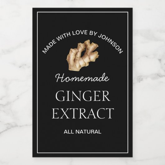 Ginger Extract Label Wijn Etiket (Enkel label)