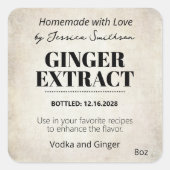 Ginger Extract Modern Label Sticker ZEX_001h (Voorkant)