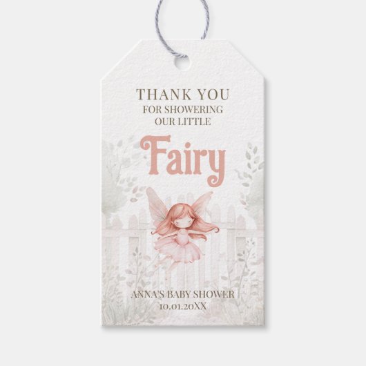 Ginger Fairy Baby shower Bedankt Cadeaulabel (Voorkant)