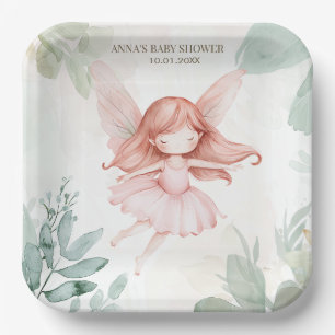 Ginger Fairy Girl Baby shower Papieren Bordje