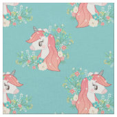  Ginger Floral Unicorn Patroon Stof (Close Up)