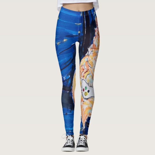 Ginger Gamer Cat Leggings (Voorkant)