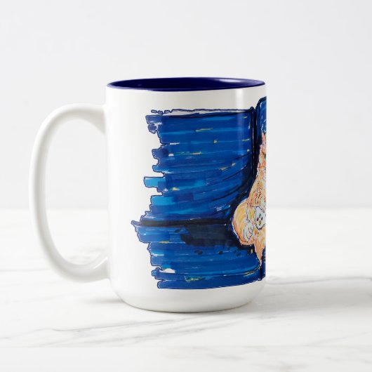 Ginger Gamer Cat Tweekleurige Koffiemok (Links)