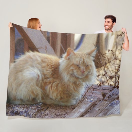 Ginger George Fleece Deken (In situ)