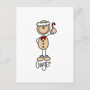 Ginger Gingerbread Koekje T-shirts en Cadeaus Briefkaart