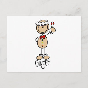 Ginger Gingerbread Koekje T-shirts en Cadeaus Briefkaart