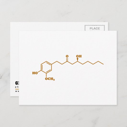 Ginger Gingerol Molecule Chemical Formule Briefkaart (Voorkant / Achterkant)