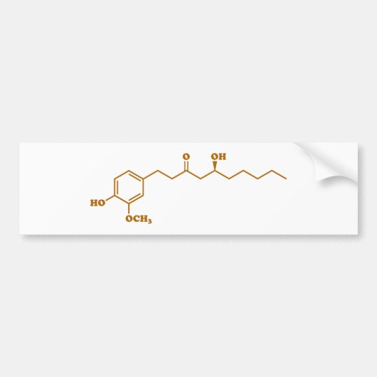 Ginger Gingerol Molecule Chemical Formule Bumpersticker (Voorkant)