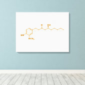 Ginger Gingerol Molecule Chemical Formule Canvas Afdruk (Insitu (Houten vloer))