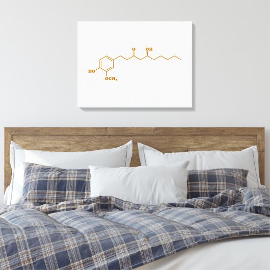 Ginger Gingerol Molecule Chemical Formule Canvas Afdruk (Insitu (Slaapkamer))
