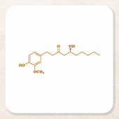 Ginger Gingerol Molecule Chemical Formule Kartonnen Onderzetters (Voorkant)