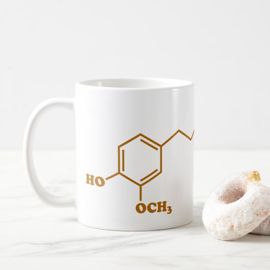 Ginger Gingerol Molecule Chemical Formule Koffiemok (Met donut)