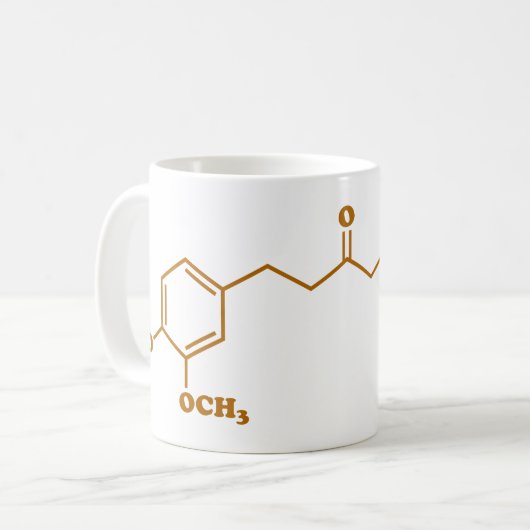 Ginger Gingerol Molecule Chemical Formule Koffiemok (Voorkant links)