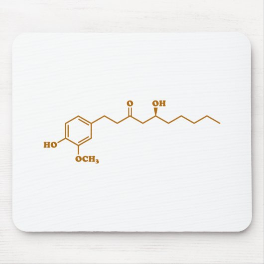 Ginger Gingerol Molecule Chemical Formule Muismat (Voorkant)
