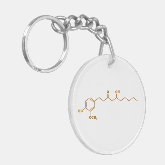 Ginger Gingerol Molecule Chemical Formule Sleutelhanger (Voorkant Links)