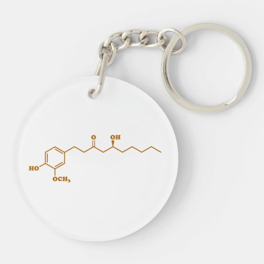 Ginger Gingerol Molecule Chemical Formule Sleutelhanger (Achterkant)