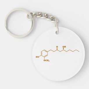 Ginger Gingerol Molecule Chemical Formule Sleutelhanger