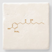 Ginger Gingerol Molecule Chemical Formule Stenen Onderzetter (Voorkant)