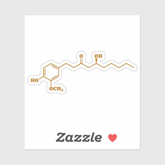 Ginger Gingerol Molecule Chemical Formule Sticker (Vel)