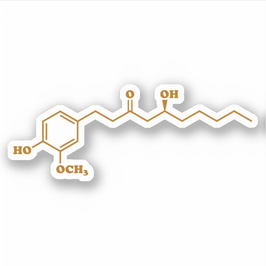 Ginger Gingerol Molecule Chemical Formule Sticker (Voorkant)