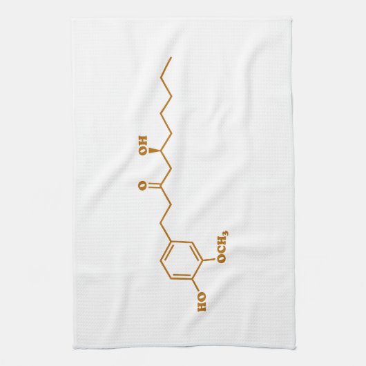 Ginger Gingerol Molecule Chemical Formule Theedoek (Verticaal)